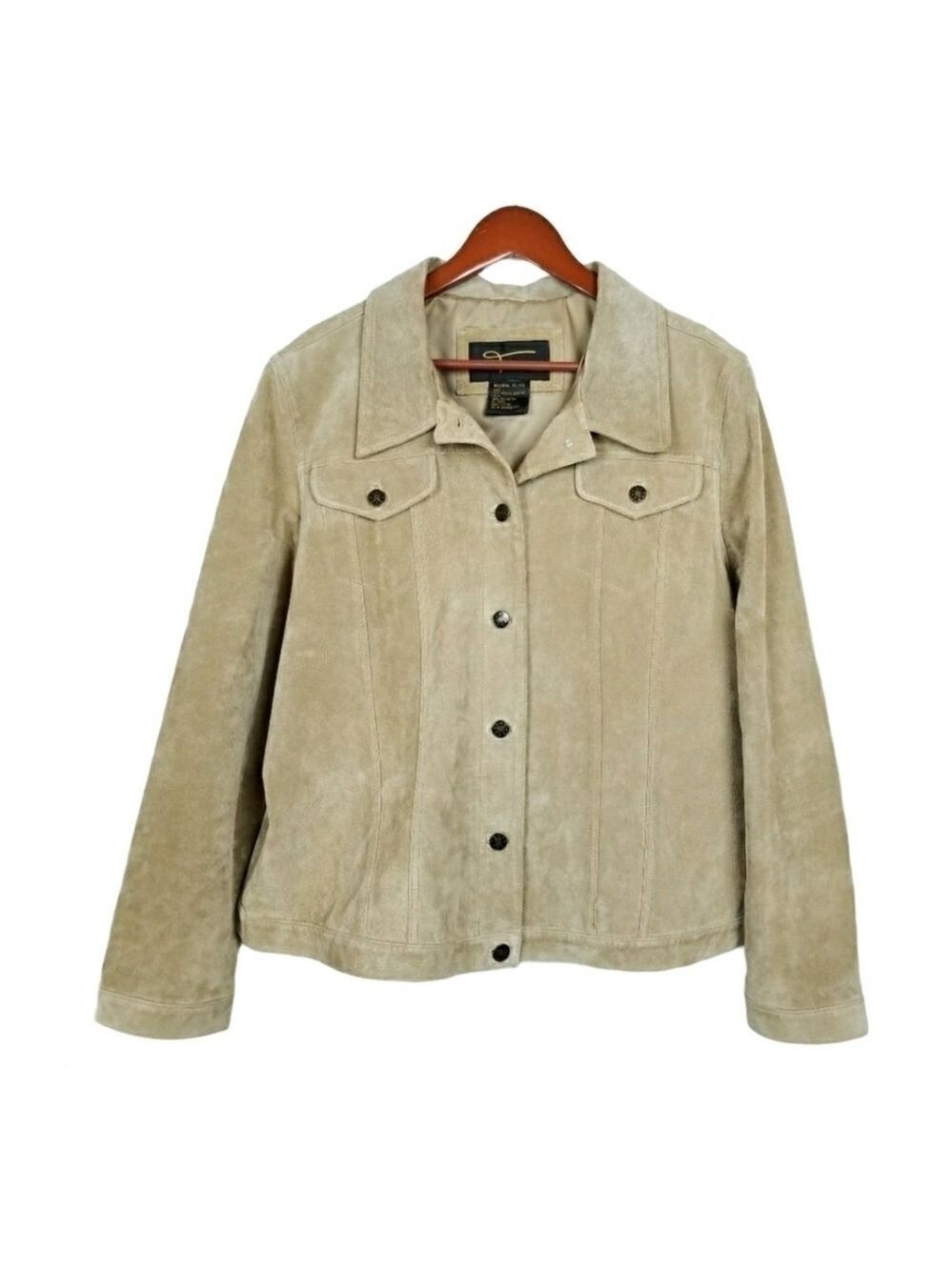 FABIO Suede khaki Leather jacket sz XL